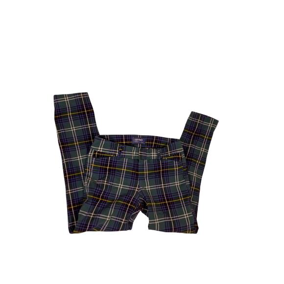 Old Navy Pants - y2k Vintage Green & Blue Plaid Cotton Pants Warm High-Waist Trousers | Women’s 2